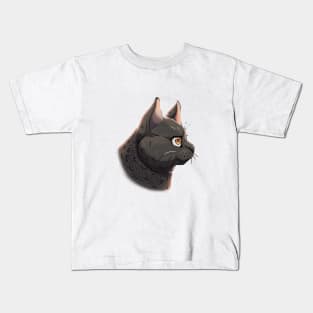 Black British Shorthair Side Portrait Kids T-Shirt